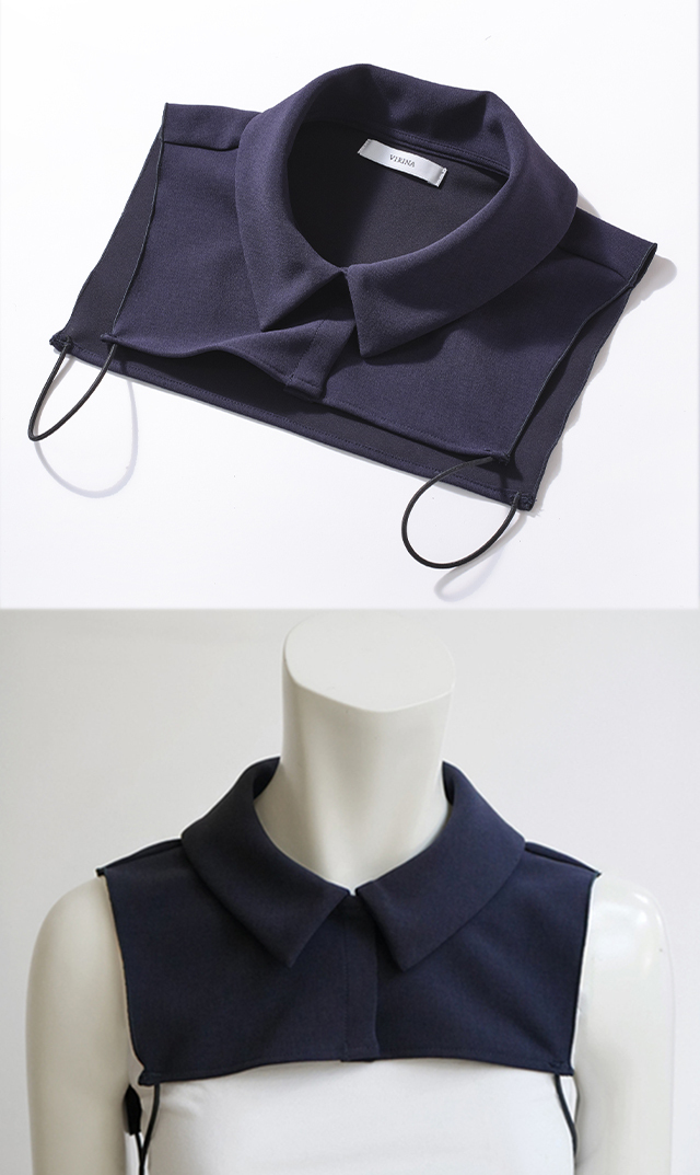 お受験ワンピース用ラウンドつけ襟紺