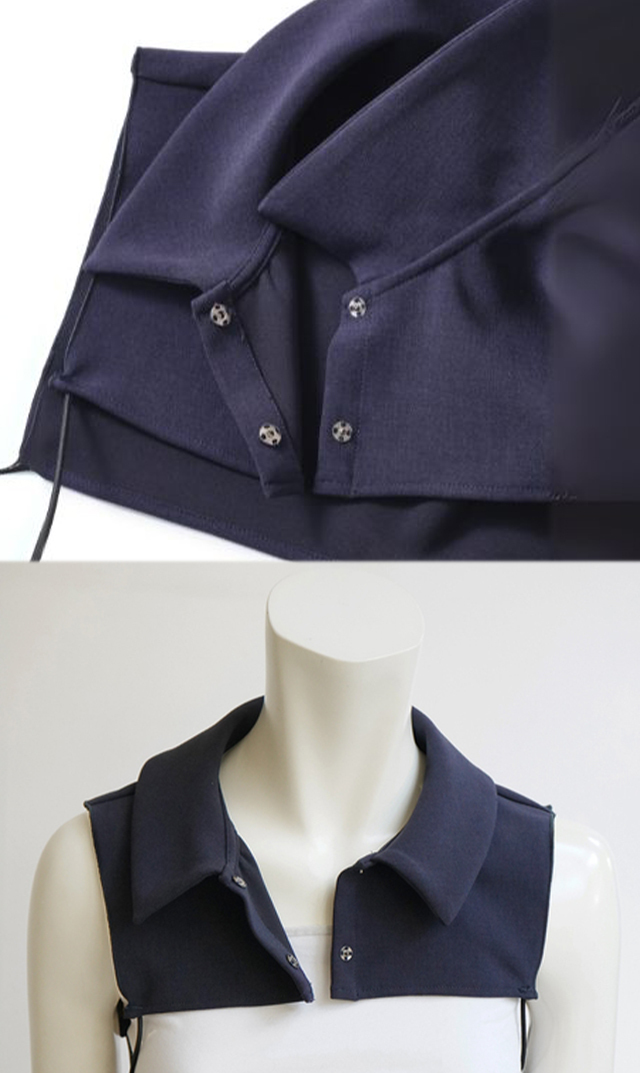 お受験ワンピース用ラウンドつけ襟紺