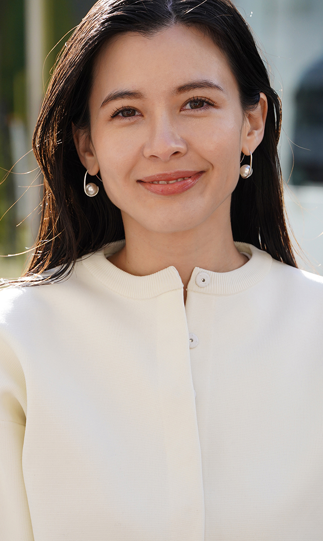 フープデザインパールピアスシルバーゴールド