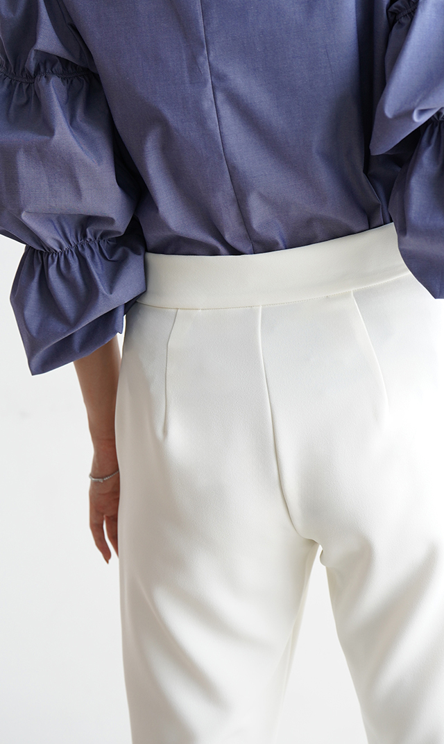 アイロン不要長袖コンシャスブラウス白