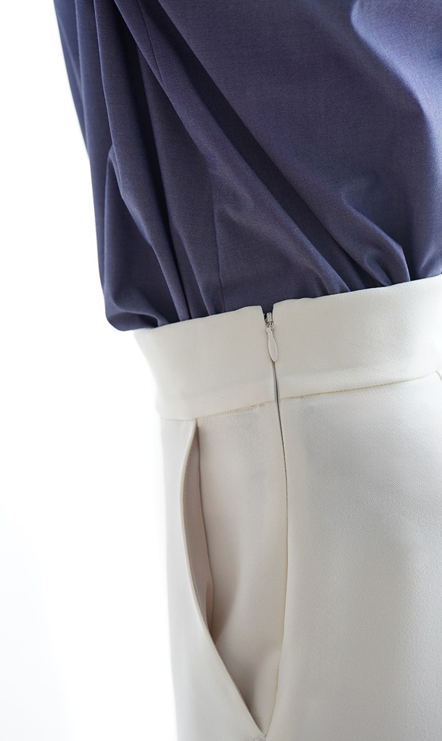 アイロン不要長袖コンシャスブラウス白