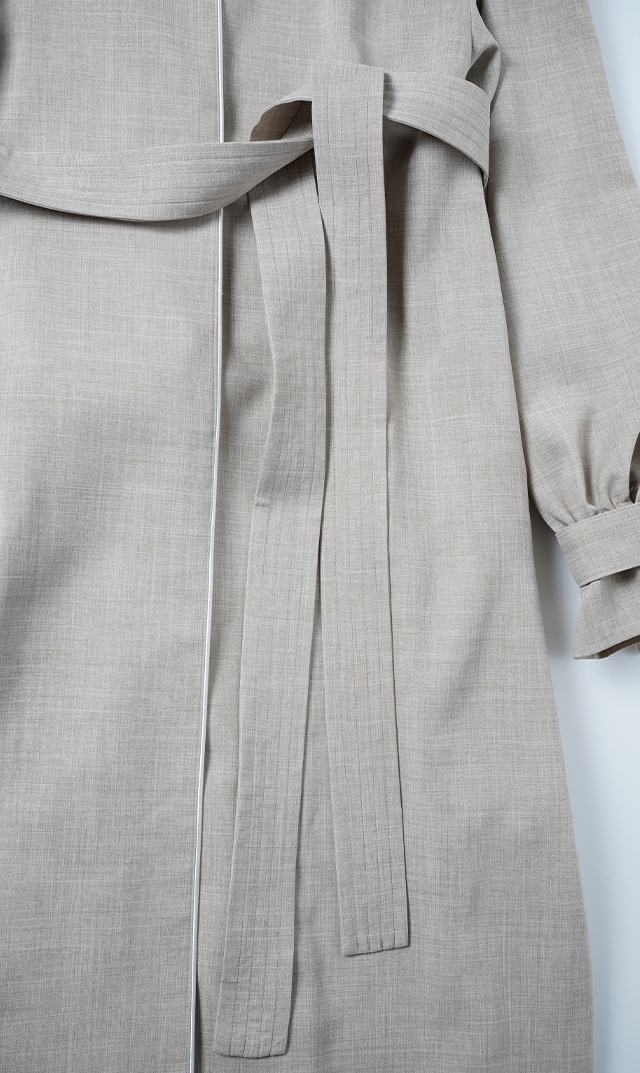 撥水防シワ吸汗速乾素材リネンライクイージーコートベージュ