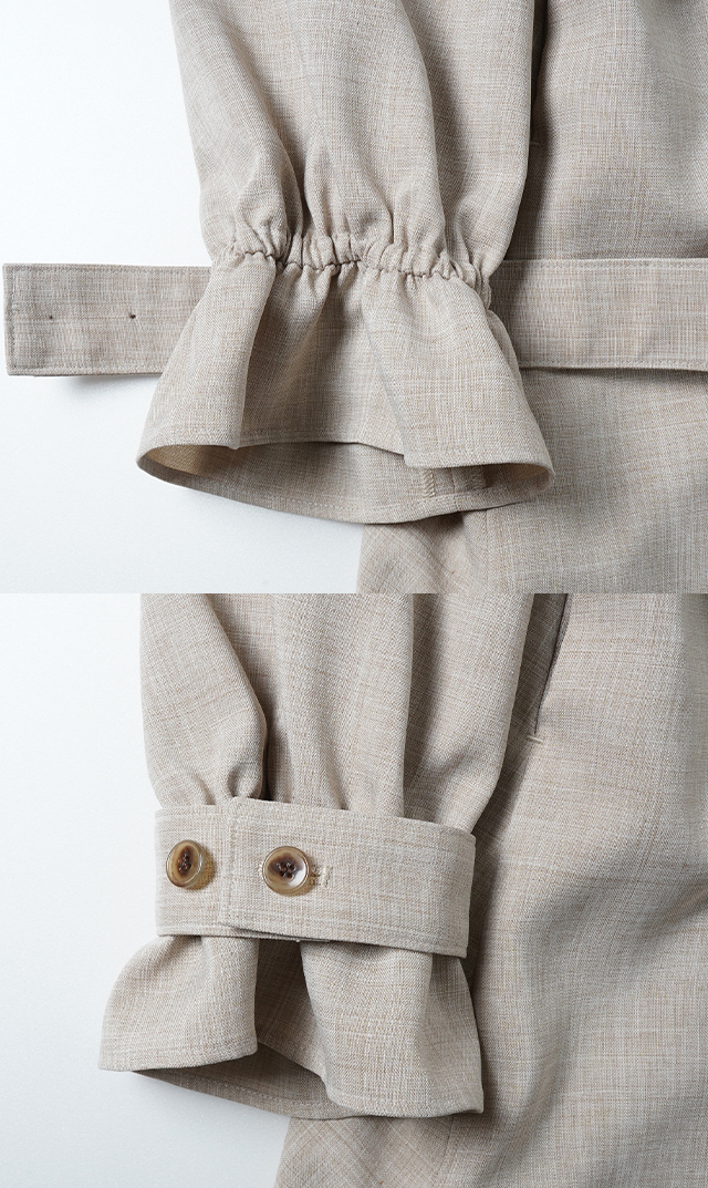 撥水防シワ吸汗速乾素材リネンライクイージーコートベージュ