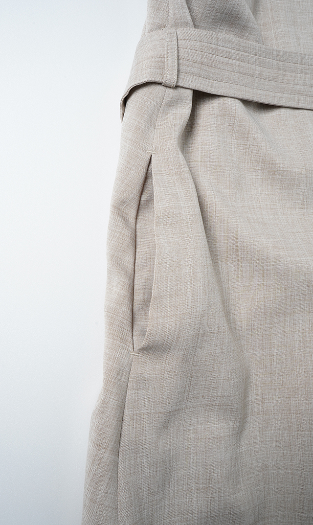 撥水防シワ吸汗速乾素材リネンライクイージーコートベージュ