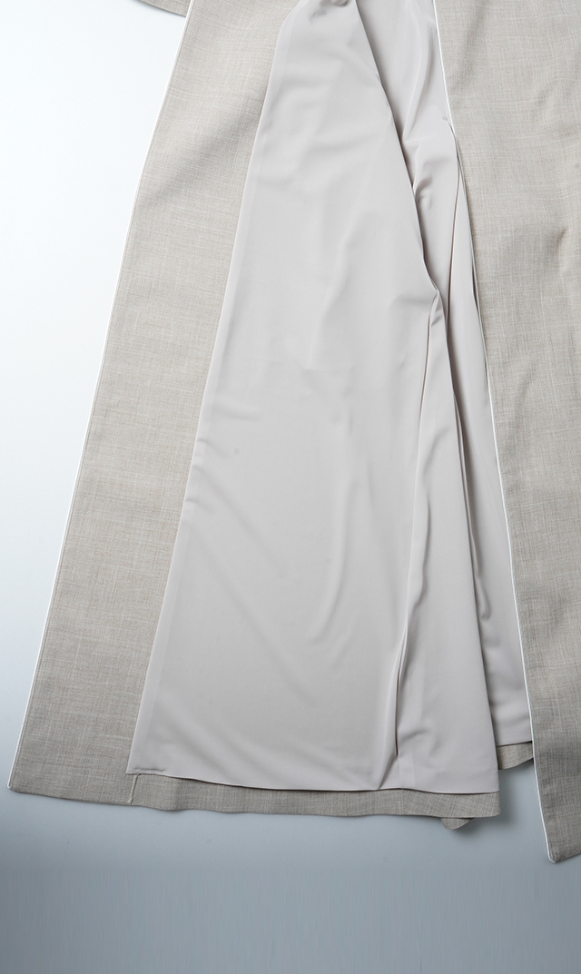 撥水防シワ吸汗速乾素材リネンライクイージーコートベージュ