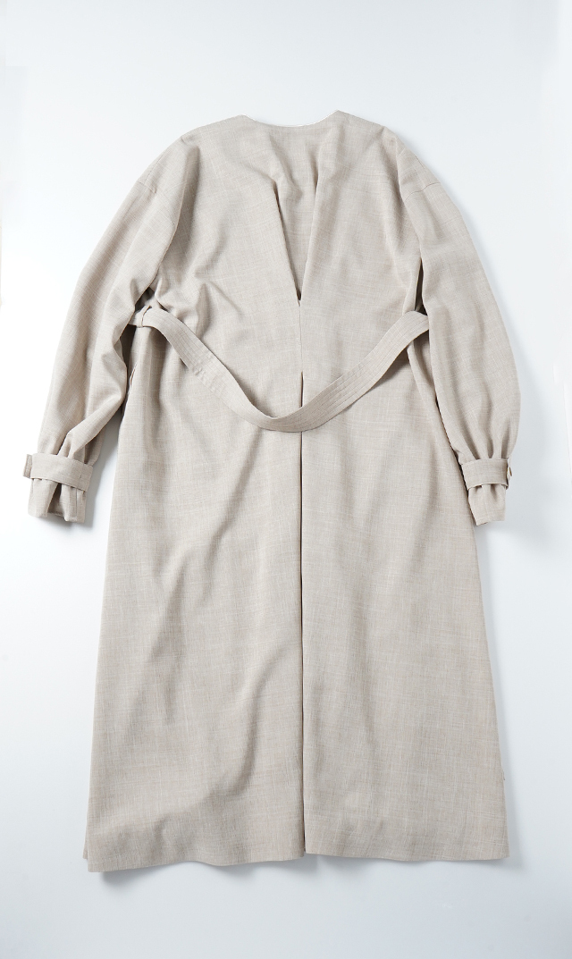 撥水防シワ吸汗速乾素材リネンライクイージーコートベージュ