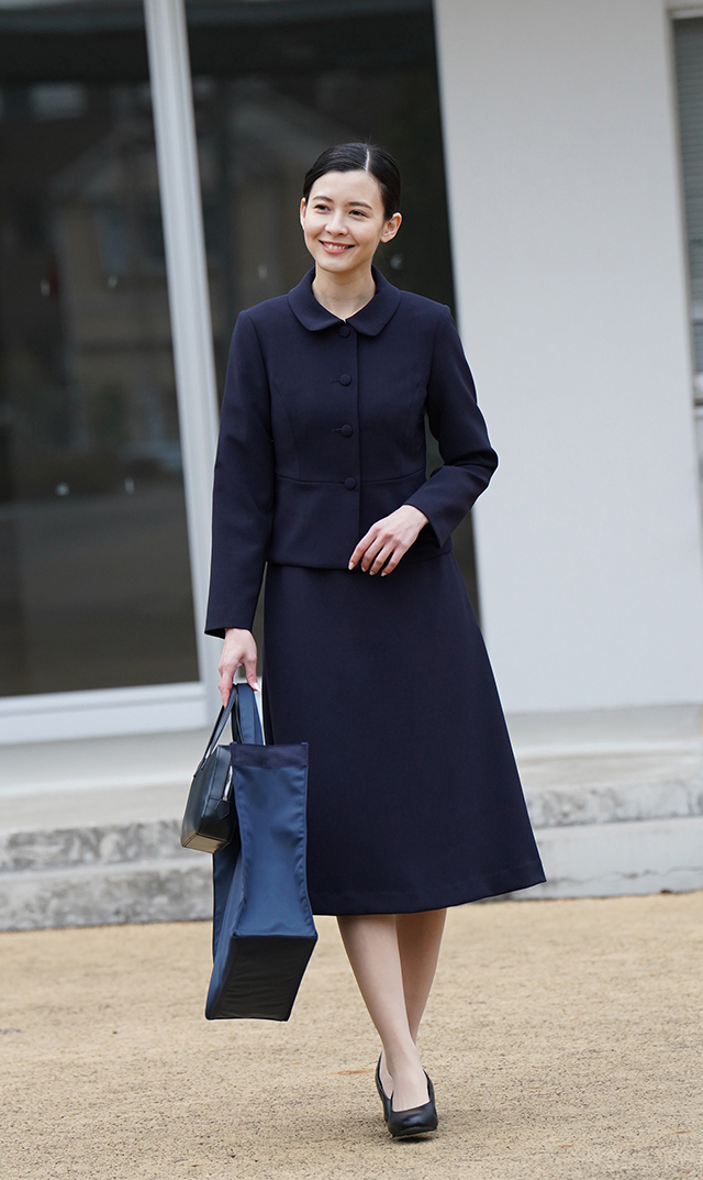 お受験ウエストマークワンピース濃紺