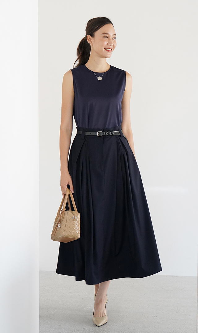 美品✨ヴィリーナ　チューリップブラウス　ネイビー紺色　半袖トップス　VIRINA ヴィリーナ VIRINA アリスブラウス （ネイビー） -靴