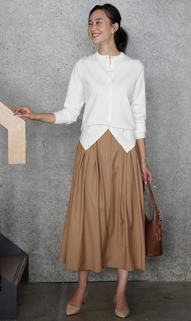 【ヴィリーナ】クレールスカート(ベージュ）