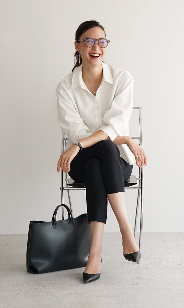 シワになりにくい接触冷感ライラシャツ白