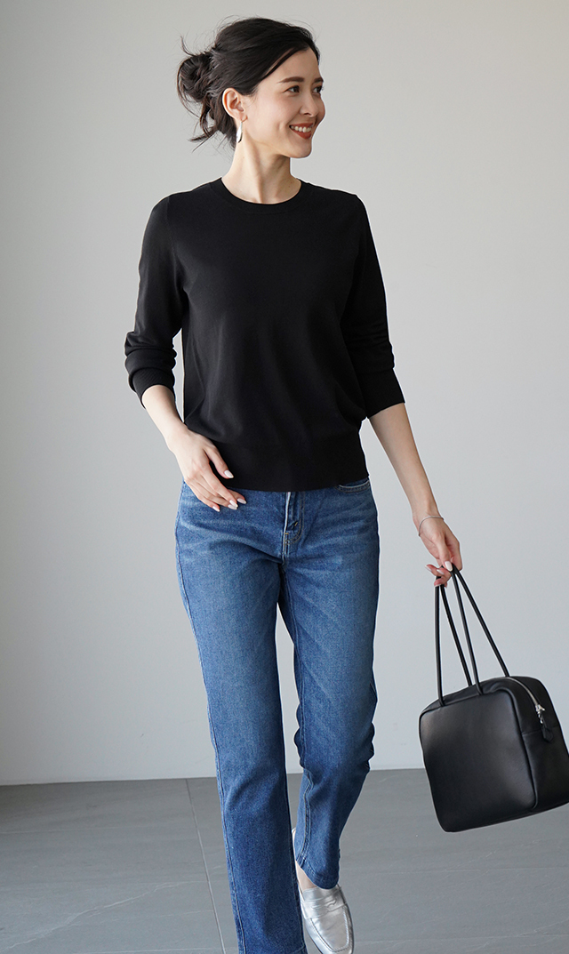 アデルクルーネックニット４色展開