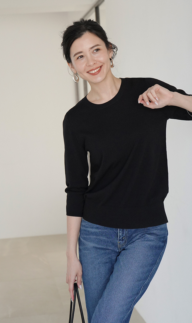 アデルクルーネックニット４色展開