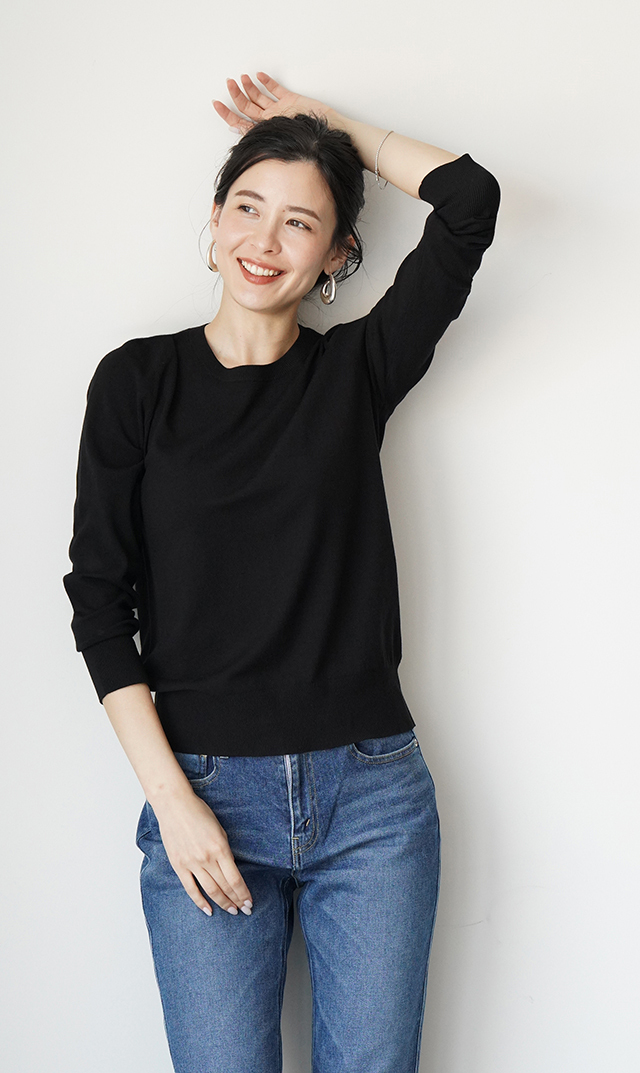 アデルクルーネックニット４色展開