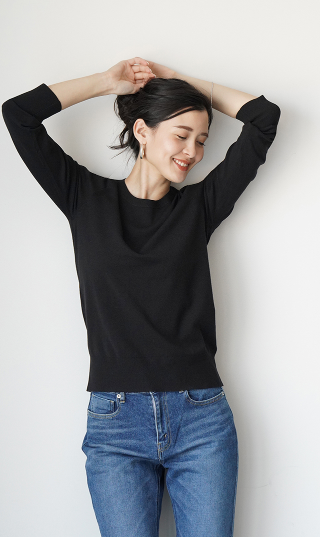 アデルクルーネックニット４色展開