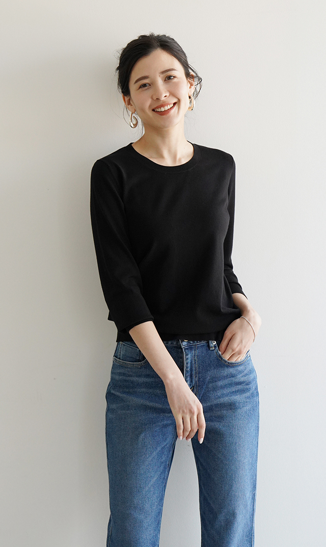 アデルクルーネックニット４色展開