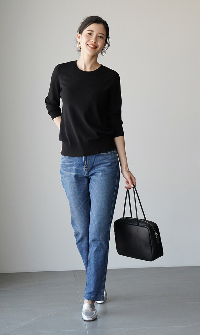 アデルクルーネックニット４色展開