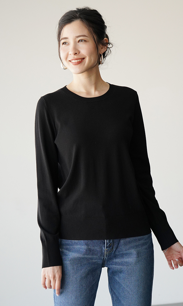 アデルクルーネックニット４色展開