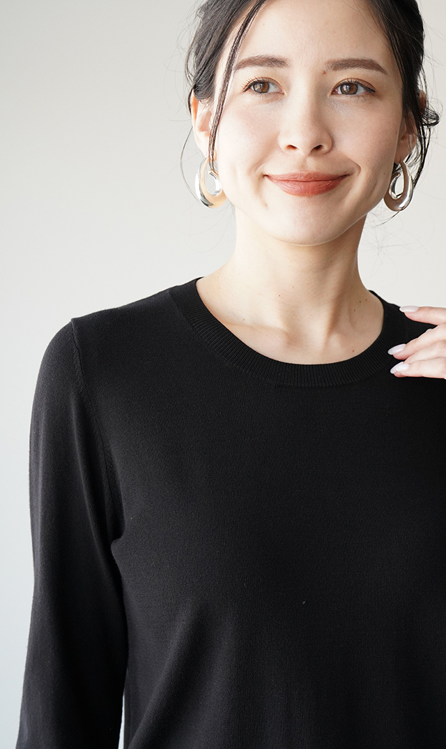 アデルクルーネックニット４色展開