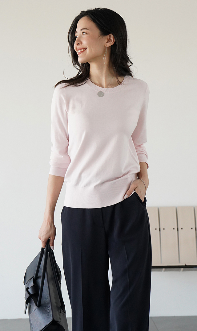 アデルクルーネックニット４色展開