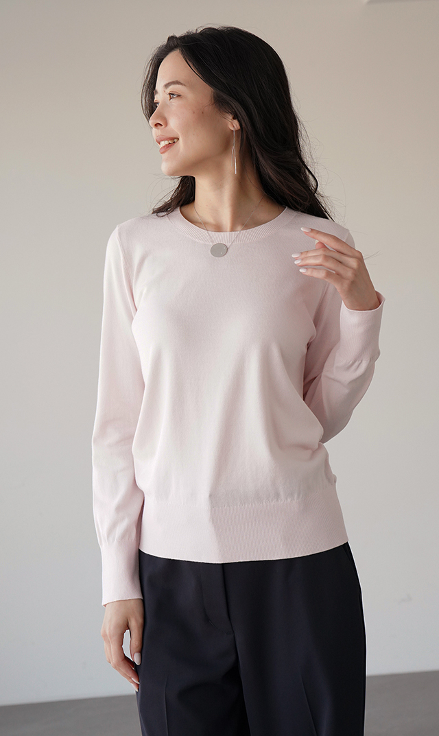 アデルクルーネックニット４色展開