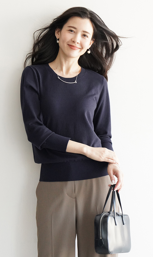 アデルクルーネックニット４色展開