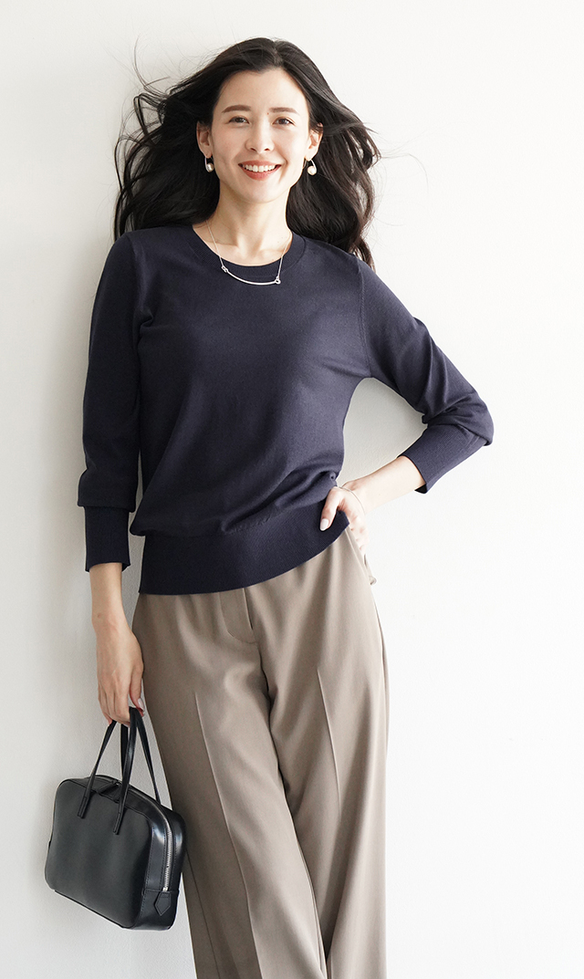 アデルクルーネックニット４色展開