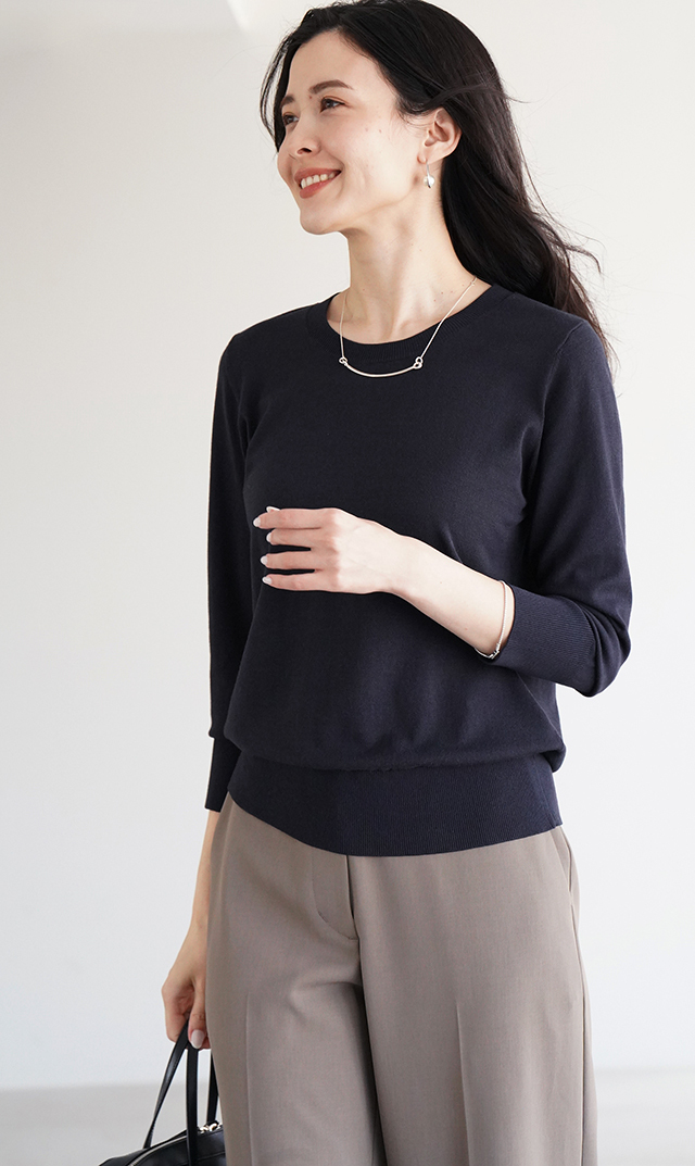 アデルクルーネックニット４色展開