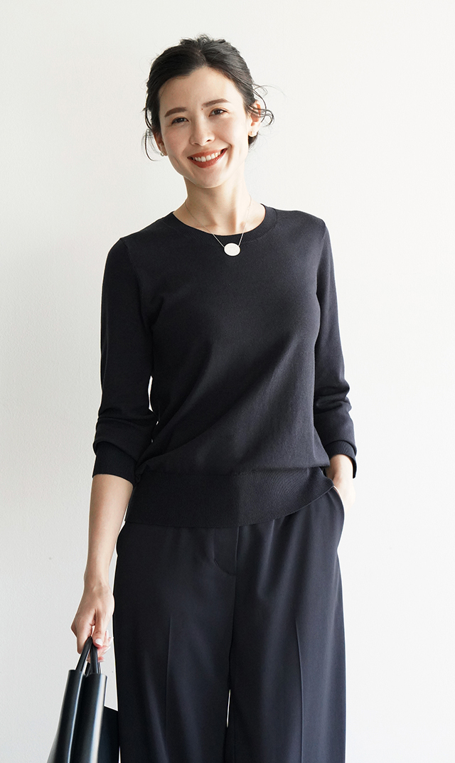 アデルクルーネックニット４色展開