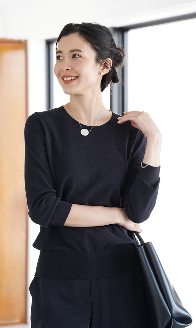 アデルクルーネックニット４色展開