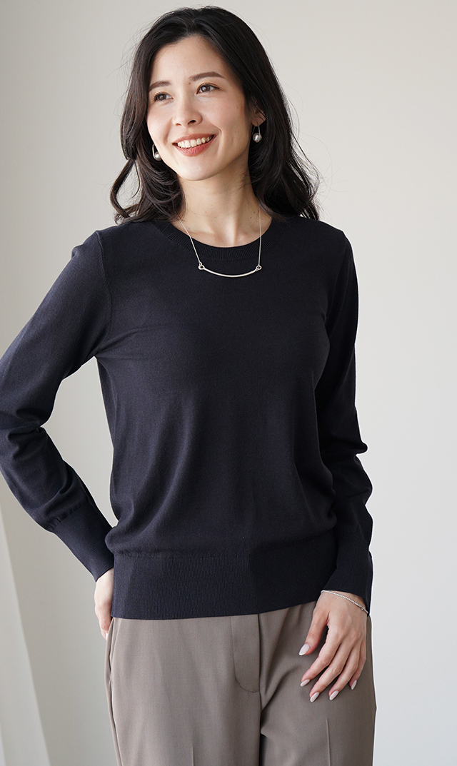 アデルクルーネックニット４色展開