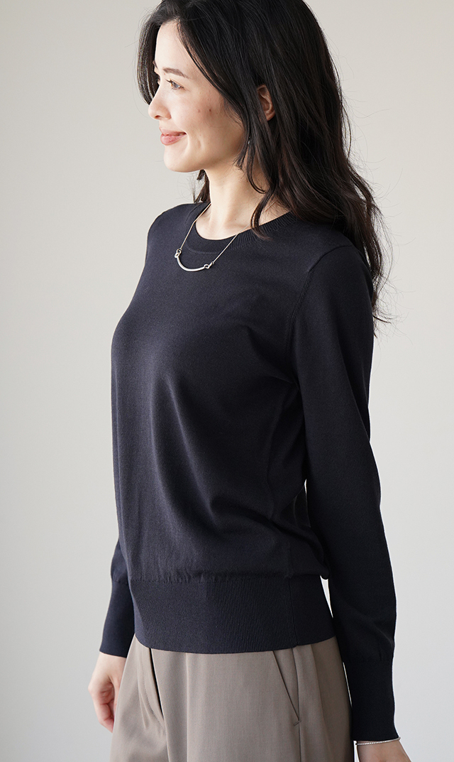 アデルクルーネックニット４色展開