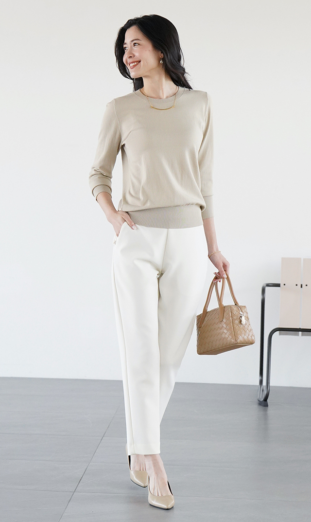 アデルクルーネックニット４色展開