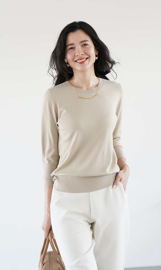 アデルクルーネックニット４色展開