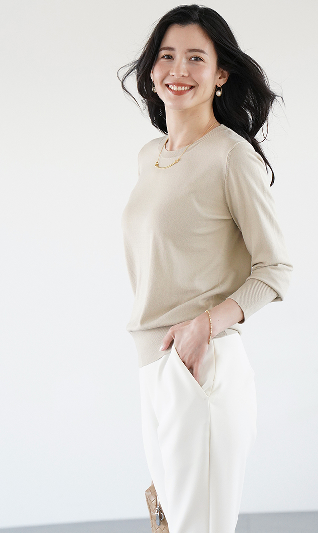 アデルクルーネックニット４色展開