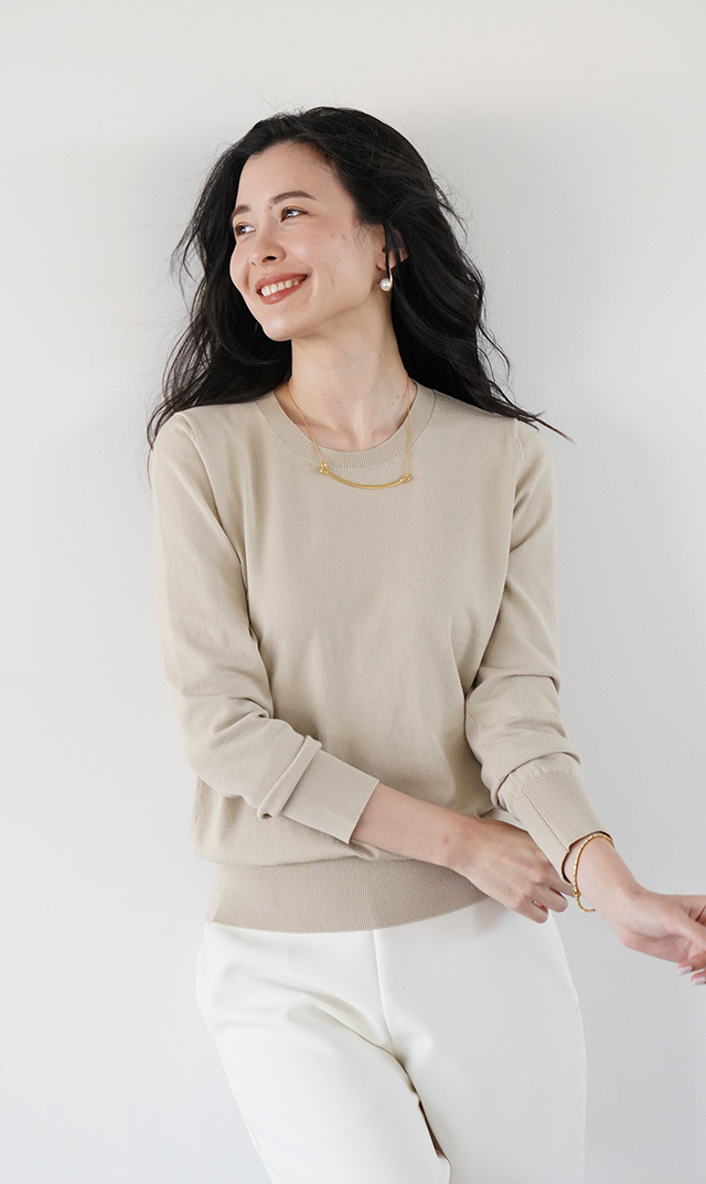 アデルクルーネックニット４色展開