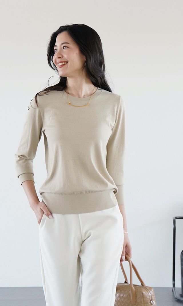 アデルクルーネックニット４色展開