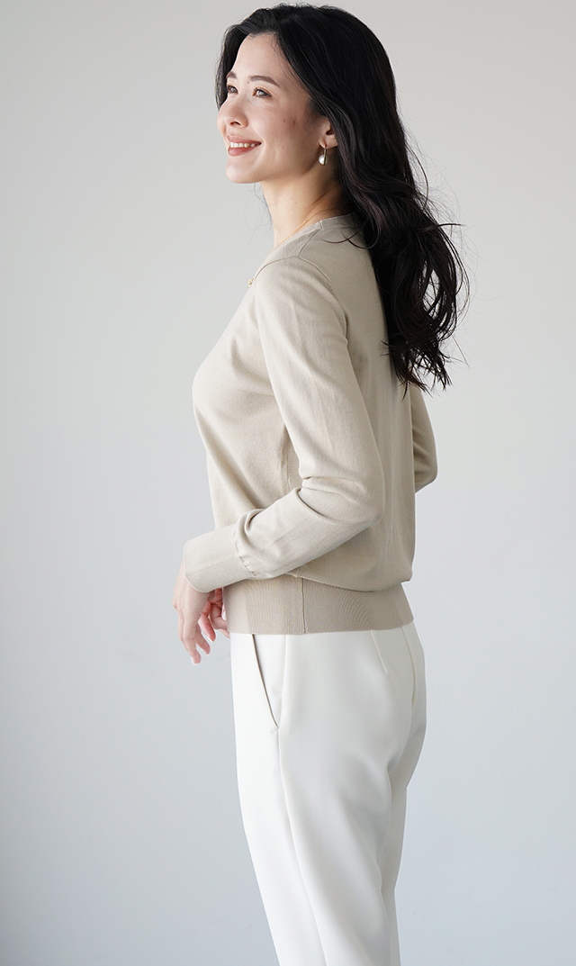 アデルクルーネックニット４色展開