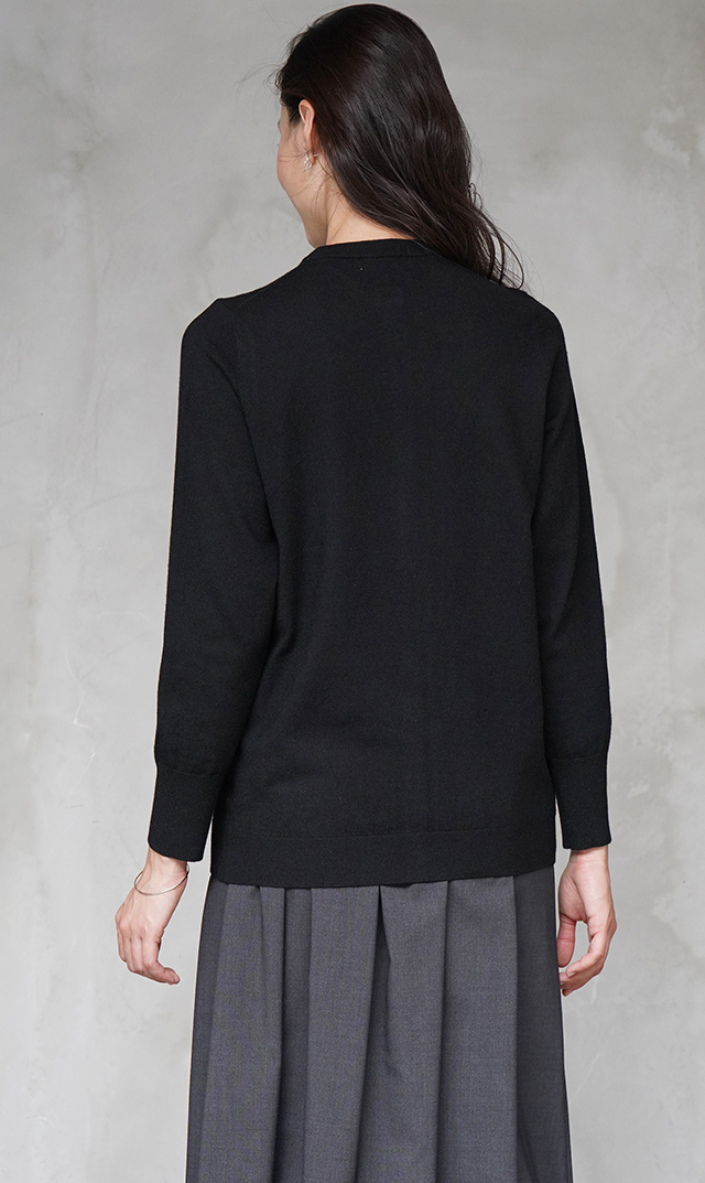 【ヴィリーナ】パロマカーディガン＆スカートセット(ブラック×ダークチャコール）