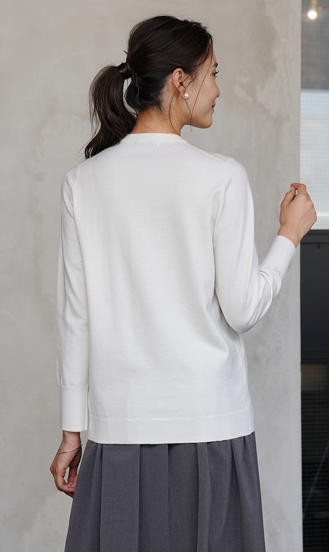 【ヴィリーナ】パロマカーディガン＆スカートセット(オフホワイト×チャコール）