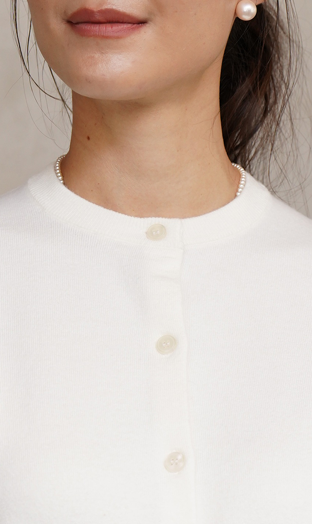 【ヴィリーナ】パロマカーディガン＆スカートセット(オフホワイト×チャコール）