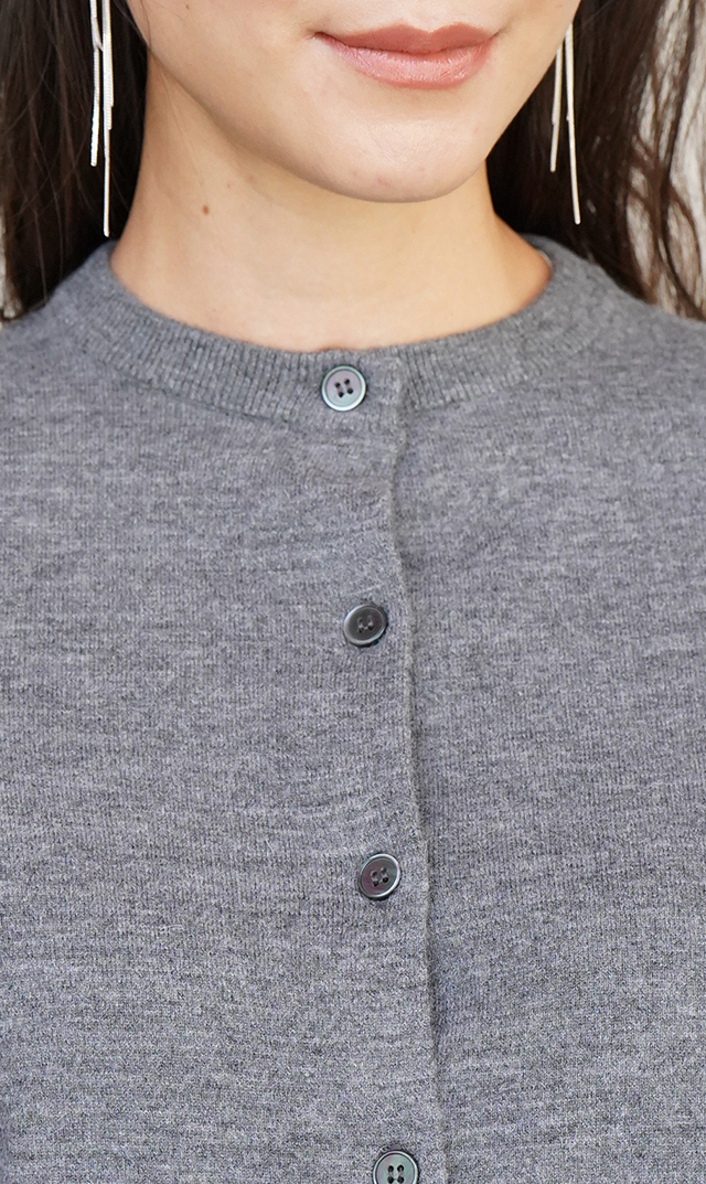 【ヴィリーナ】パロマカーディガン＆スカートセット(グレー×ネイビー）