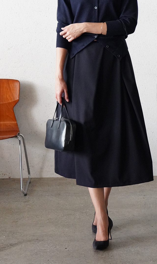 【ヴィリーナ】パロマカーディガン＆スカートセット(ネイビー×ネイビー）