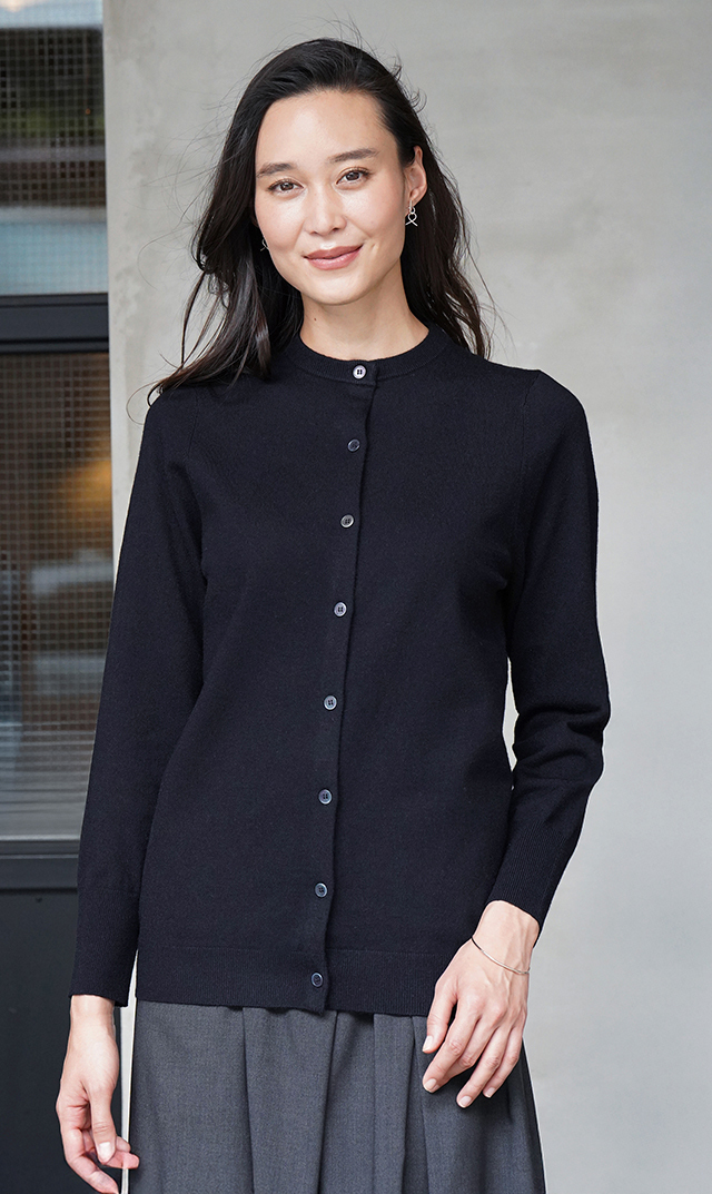 【ヴィリーナ】パロマカーディガン＆スカートセット(ネイビー×ネイビー）