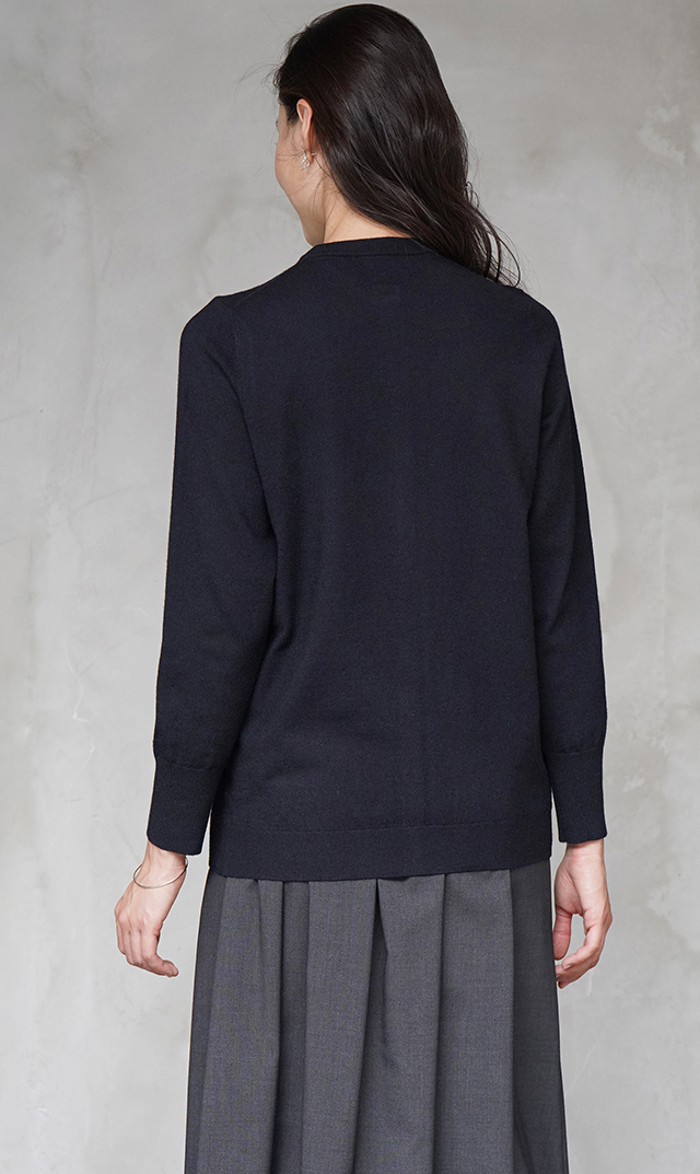 【ヴィリーナ】パロマカーディガン＆スカートセット(ネイビー×ネイビー）