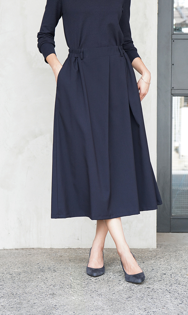 【ヴィリーナ】パロマカーディガン＆スカートセット(ネイビー×ネイビー）