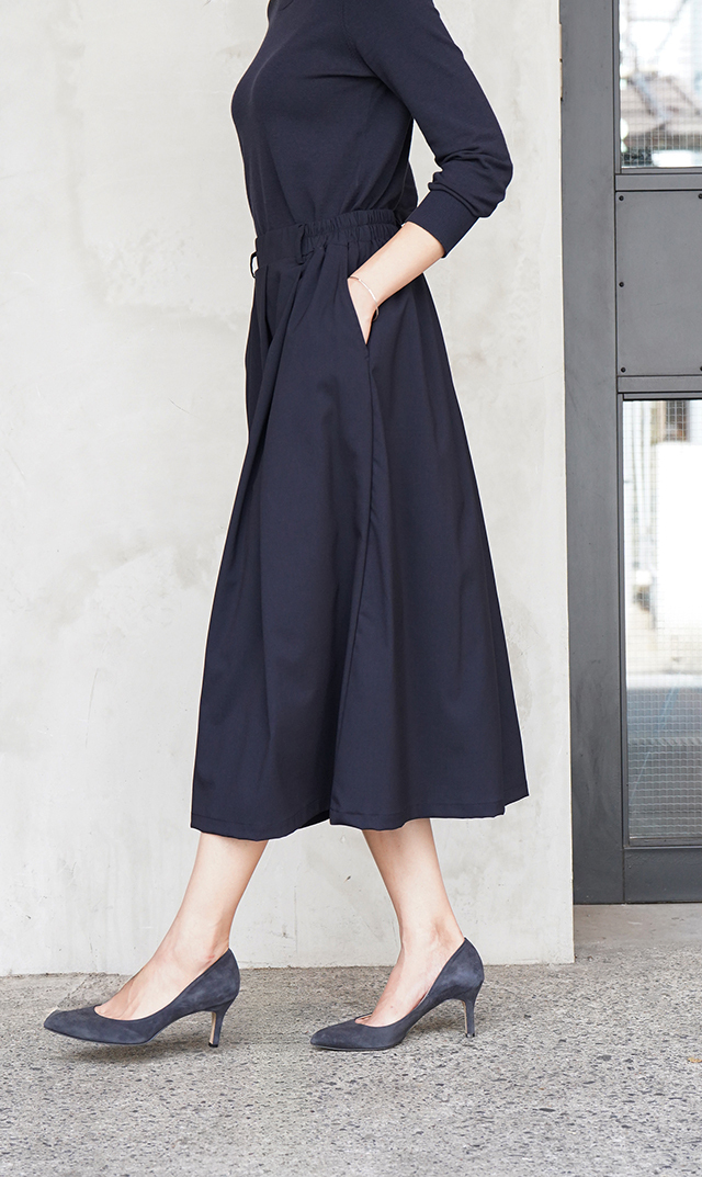 【ヴィリーナ】パロマカーディガン＆スカートセット(ネイビー×ネイビー）