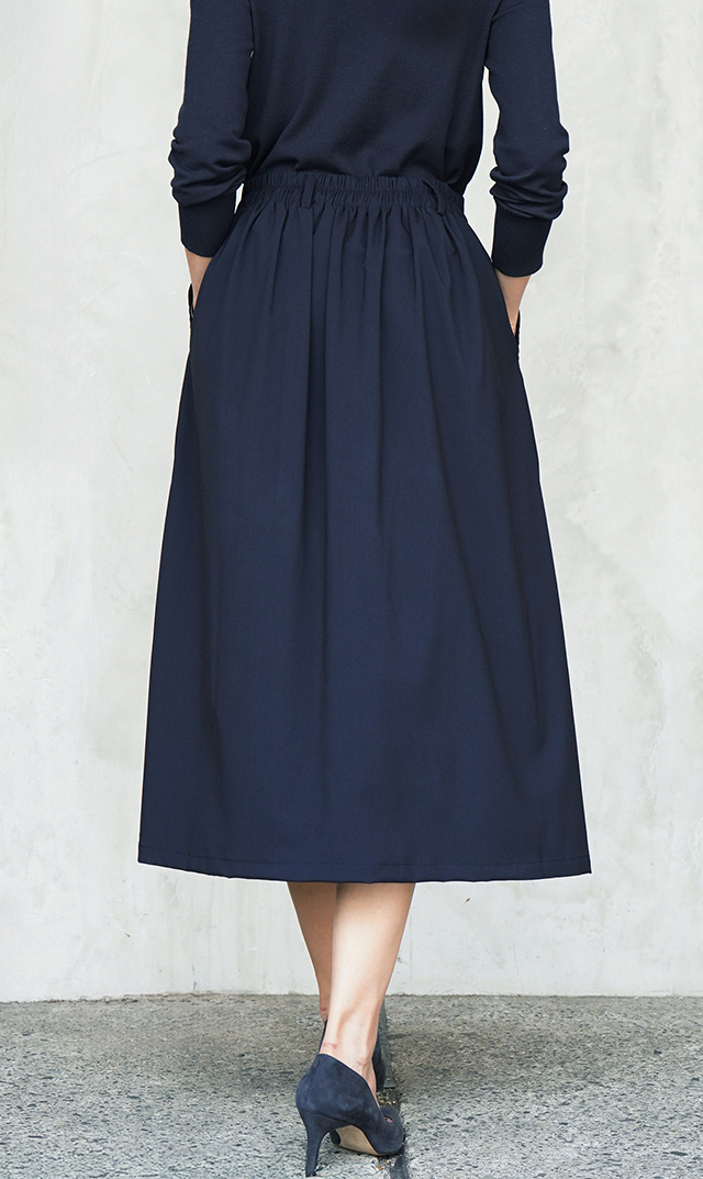 【ヴィリーナ】パロマカーディガン＆スカートセット(ネイビー×ネイビー）