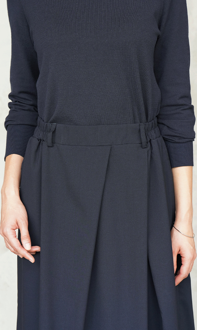 【ヴィリーナ】パロマカーディガン＆スカートセット(ネイビー×ネイビー）