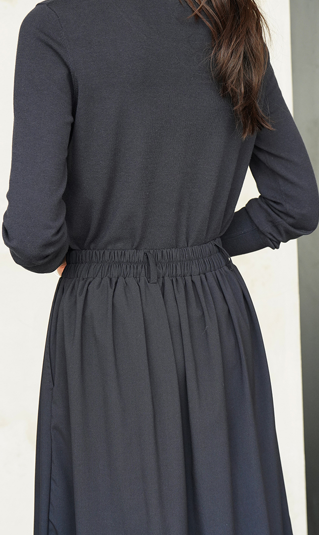 【ヴィリーナ】パロマカーディガン＆スカートセット(ネイビー×ネイビー）