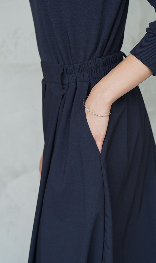 【ヴィリーナ】パロマカーディガン＆スカートセット(ネイビー×ネイビー）